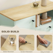 Sideboard with Adjustable Shelves for Organised Storage Light Green and Oak AOSOM