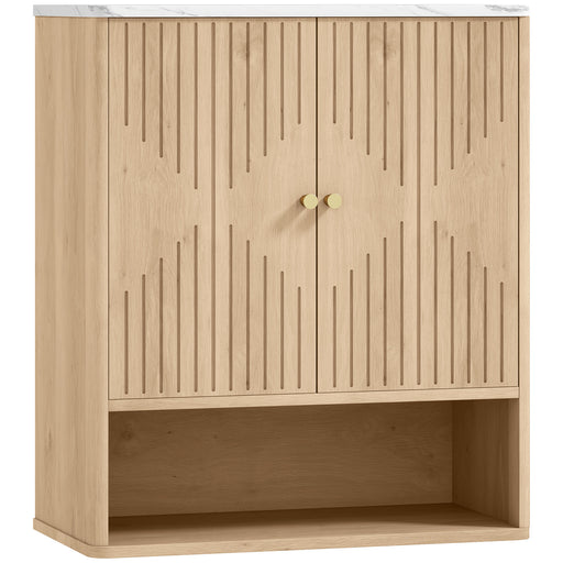 Wall Mounted Bathroom Cabinet with Adjustable Shelf for Extra Storage Space Oak