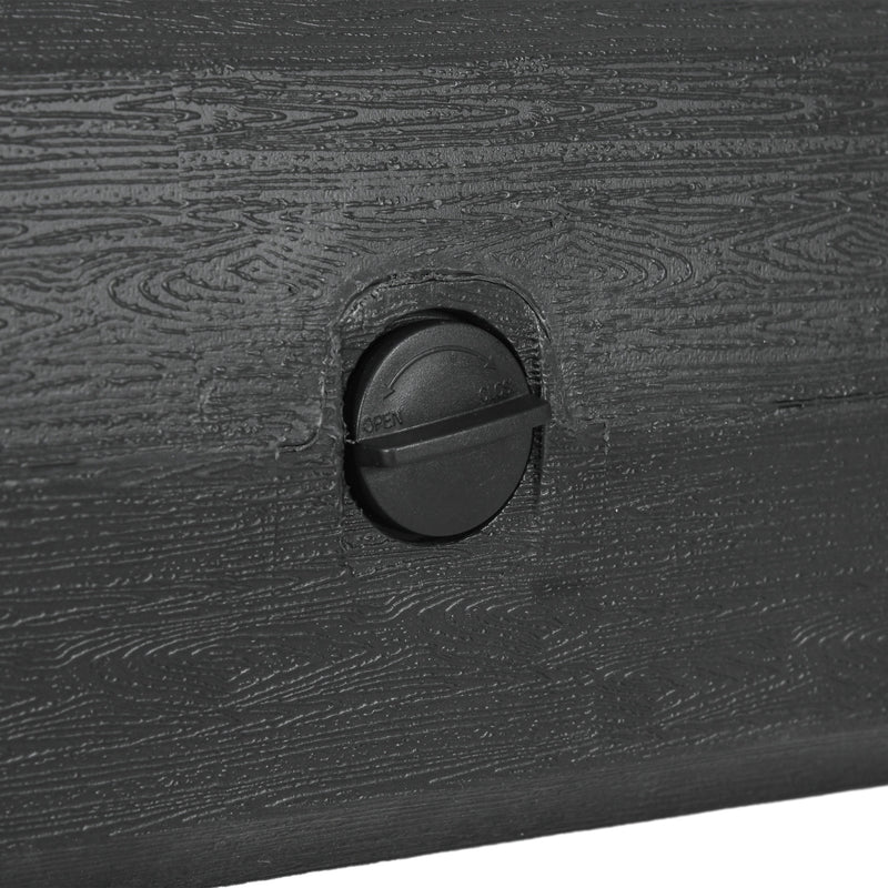40kg Black Square Parasol Base With Wood Effect Ideal For Garden Or Patio Umbrellas