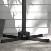 Khaki 3m Cantilever Garden Parasol With Base And Solar LED Lights For Outdoor Shade