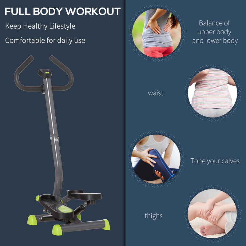 Twister Stepper Exercise Machine With LCD Screen And Adjustable Resistance Grey AOSOM
