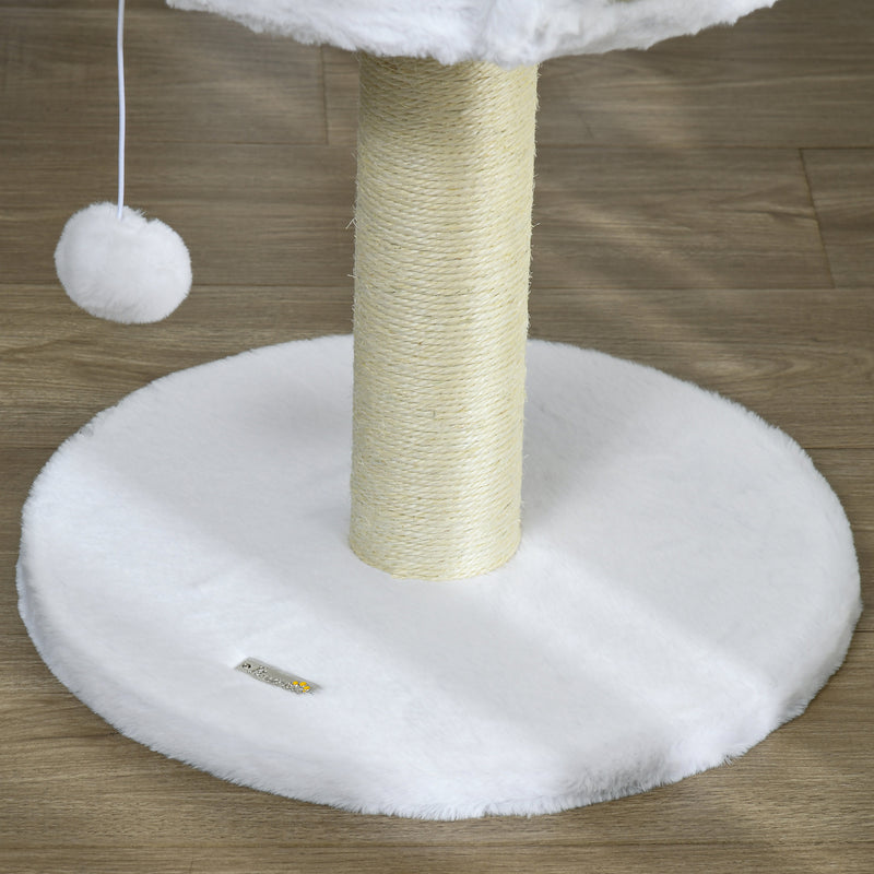 Tall Cat Tree Tower with Platforms and Scratching Posts for Indoor Cats, White