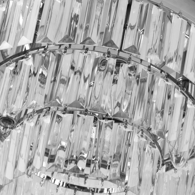 Crystal Ceiling Light Set for Brightening Hallways or Dining Rooms Silver
