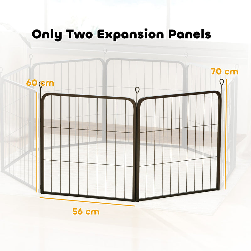2 Piece Dog Pen Extension Panels with 3 Connecting Stakes for 60cm High Pet Playpen by PawHut