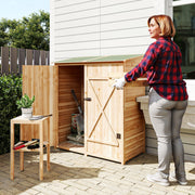 Wooden Garden Storage Shed with Weatherproof Asphalt Roof for Tools and Equipment Natural Outsunny