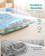 Durability comparison showing a thin rival vacuum bag tearing after repeated use