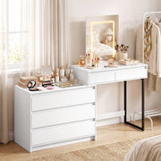 Vanity desk in a bedroom lifestyle setting beside a clothes rail