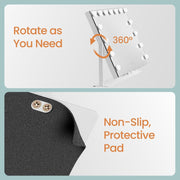 Vanity mirror rotating 360 degrees with a close-up of the non-slip base pad