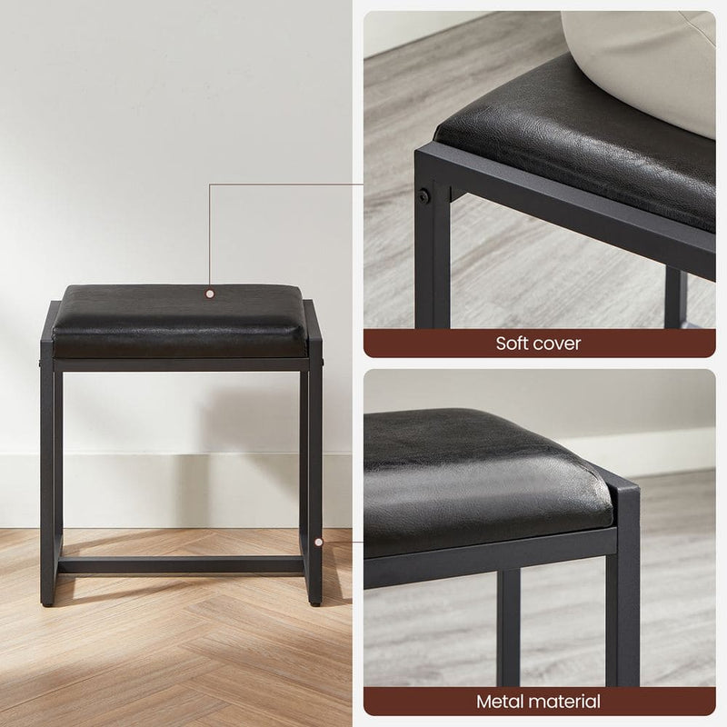 Vasagle Industrial Style Dressing Table with Tri-Fold Mirror and Stool