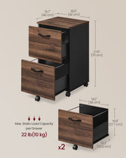 Dimension diagram of the filing cabinet, 40 x 42 x 70 cm, 10 kg per drawer