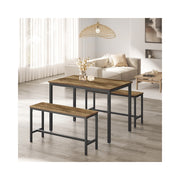 Dining table set in an open-plan living space