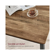 Close-up of the wear-resistant particleboard tabletop