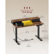 Vasagle Industrial Style Electric Standing Desk With Drawers and Lights For Home Office
