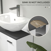 Under Sink Bathroom Cabinet High Gloss White Modern Storage Unit by HOMCOM