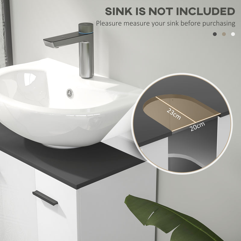 Under Sink Bathroom Cabinet High Gloss White Modern Storage Unit by HOMCOM