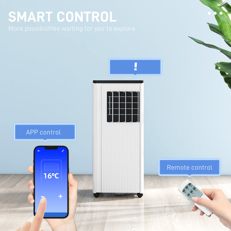 9000 BTU Portable Air Conditioner with App Control Cools Rooms Up To 20m² White