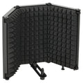Foldable Microphone Isolation Shield With Adjustable Panels For Studio Recording Black AOSOM