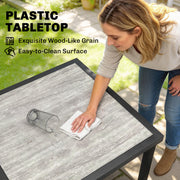 Outdoor Dining Set for 4 with Foldable Chairs and Compact Table for Small Gardens Grey Outsunny