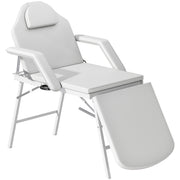 3 Section Foldable Massage Table with Adjustable Backrest for Spa and Beauty Treatment White