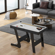 3.5ft Folding Pool and Snooker Table with Cues Balls and Accessories for Home Grey AOSOM
