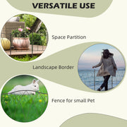 Set of Five Black Decorative Metal Garden Fence Panels 61cm for Borders and Edging