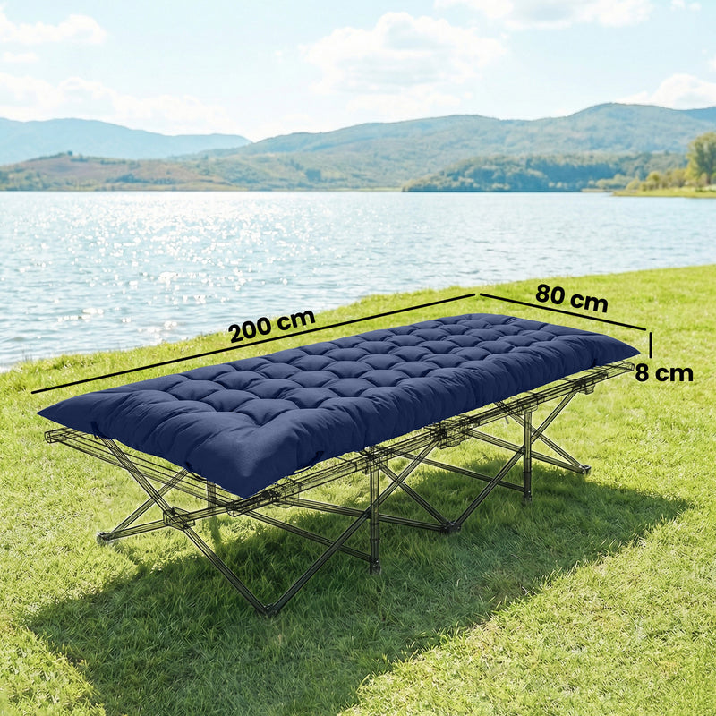 Camping Mat with Thick Foam for Warm Comfortable Sleep Outdoors Dark Blue