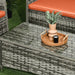 Four Piece Rattan Garden Sofa Set with Glass Top Table and Cushions Orange by Outsunny