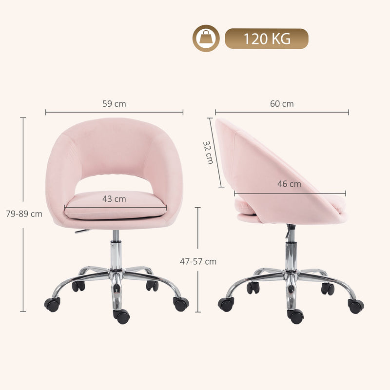 Dimension diagram showing the chair at 59 cm wide, 60 cm deep, 79-89 cm tall with seat details labelled