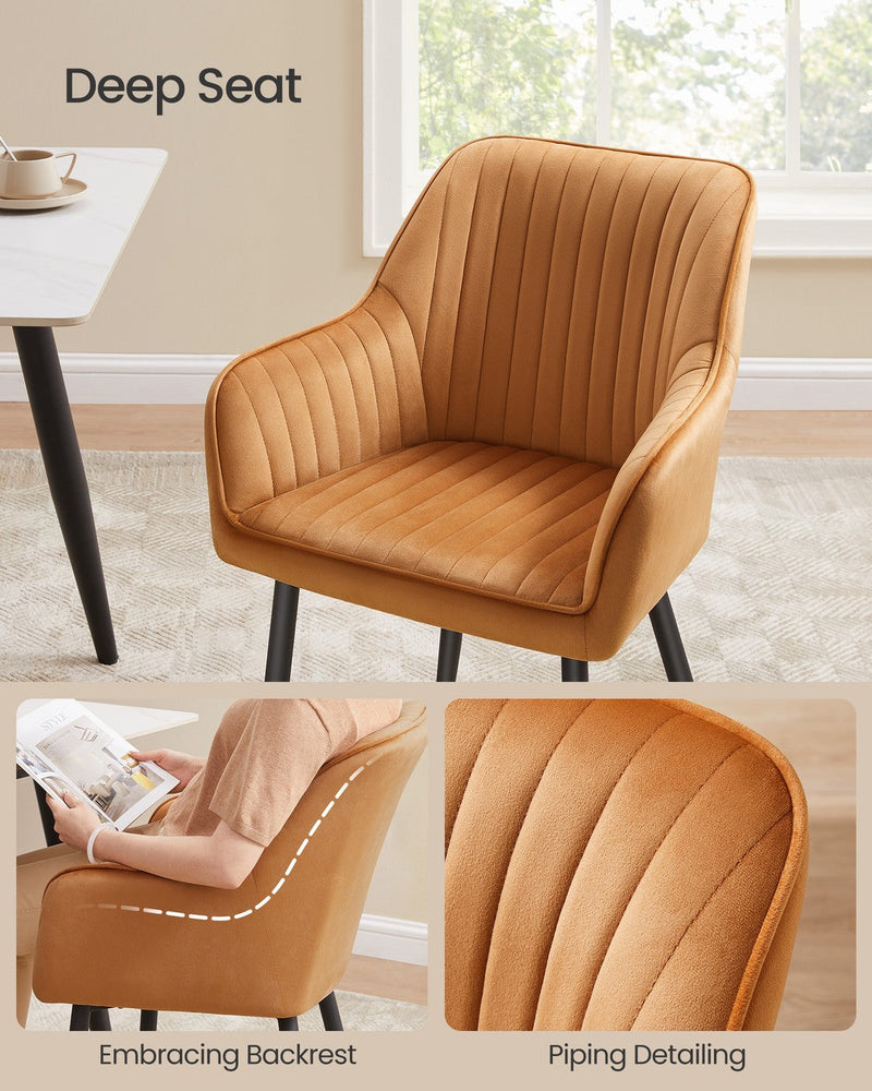 Close-up of the quilted velvet seat and cushion