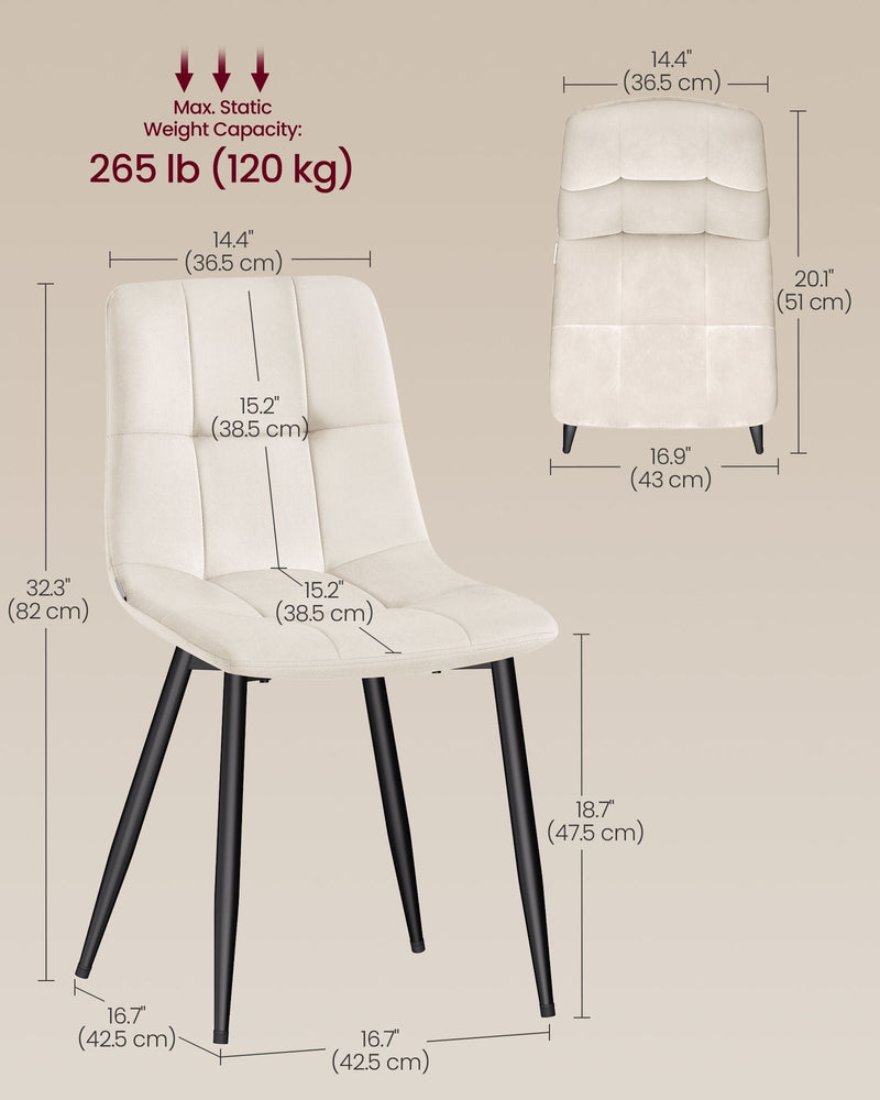 Chair dimensions diagram showing 82 cm height, 47.5 cm seat height and 120 kg weight capacity