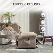 Khaki recliner chair reclined to 150 degrees for working, watching or relaxing