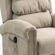 Close-up of the side pocket holding the wired remote control