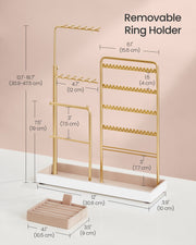 Side view showing the full height of the jewellery stand