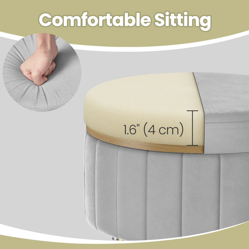 Cutaway of the seat showing the 4 cm foam cushion under the velvet cover