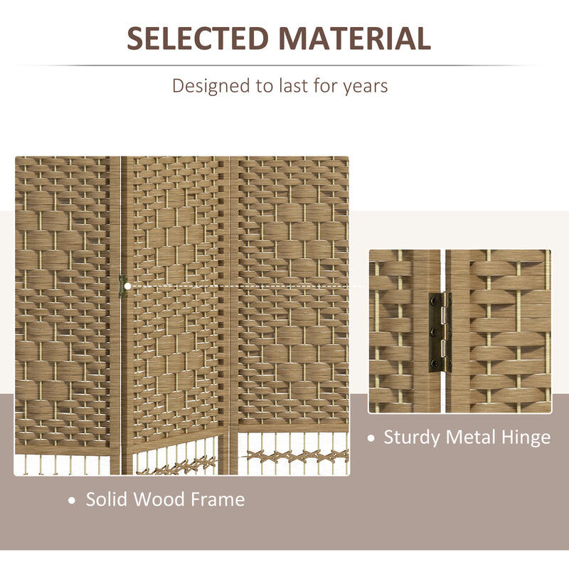 Folding Room Divider for Instant Privacy or Clutter Cover with Natural Wood Finish