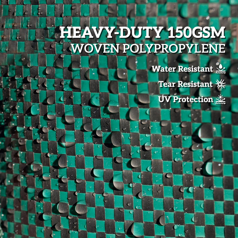 Set of 3 Heavy Duty 300L Garden Waste Bags with Handles Foldable and Reusable by Outsunny