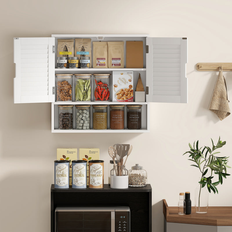 Wall Mounted Bathroom Storage Cabinet With Adjustable Shelves For Small Spaces White