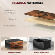 Chest of Four Fabric Storage Drawers with Wood Effect Top for Bedroom or Hallway, Rustic Brown