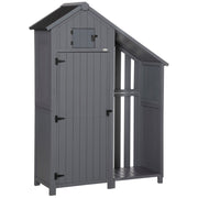 Grey Garden Storage Shed with Shelves and Tilt Roof Ideal for Tools and Outdoor Gear
