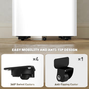 White 3 Drawer Steel Filing Cabinet with Lock for Home Office by Vinsetto