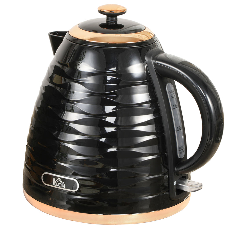 Black 3kW Rapid Boil Honeycomb Cordless Kettle for Fast Heating by HOMCOM