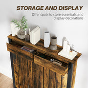 Rustic Wooden Radiator Cover with Black Metal Frame 93 x 88.5cm by HOMCOM