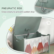 Kids Bedroom Furniture Set with Bed Toy Chest and Dressing Table for Ages 3 to 6 Green AOSOM