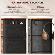 Chest of Four Fabric Storage Drawers with Wood Effect Top for Bedroom or Hallway, Rustic Brown