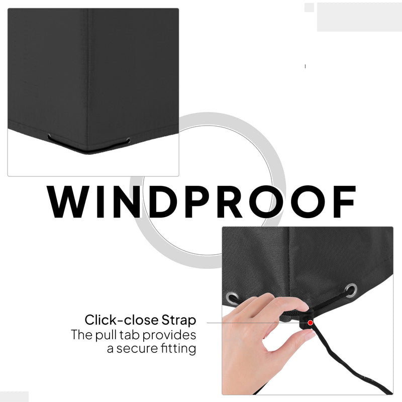 Black Waterproof Garden Furniture Cover 600D Oxford for Rattan Sofa Set 275L x 205W cm by Outsunny