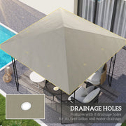 Gazebo Canopy Replacement for 3 x 3 m Frame with Sun and Rain Protection Grey Outsunny