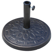 12kg Round Garden Parasol Base Bronze Outdoor Umbrella Stand for 38mm 48mm Poles by Outsunny