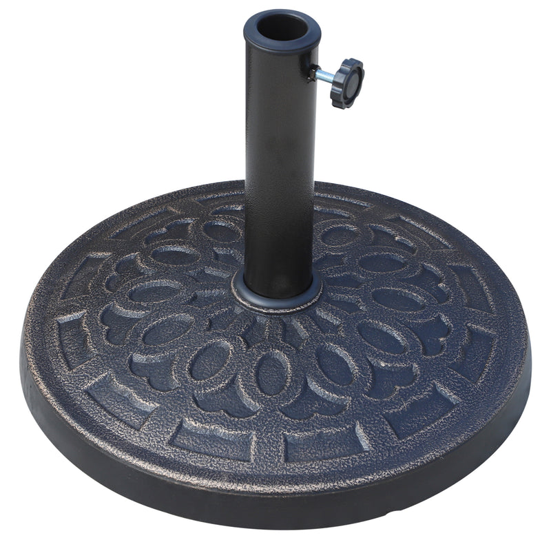 12kg Round Garden Parasol Base Bronze Outdoor Umbrella Stand for 38mm 48mm Poles by Outsunny
