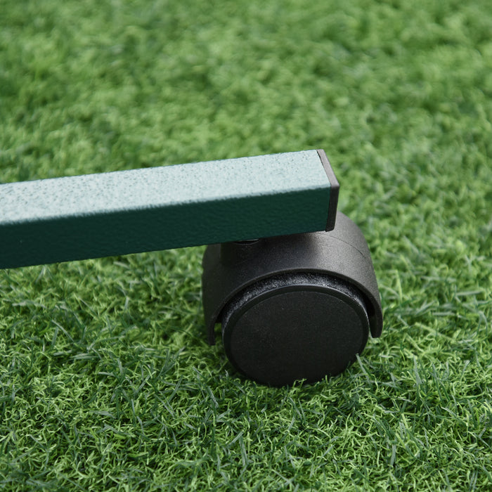 Green Bird Perch Stand with Wheels and Feeding Bowls for Small and Medium Birds by PawHut