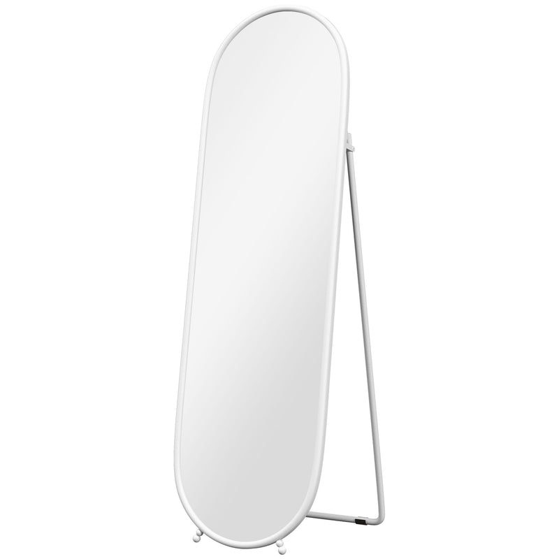 Full Length Two Way Curved Mirror for Bedroom or Dressing Room Freestanding, White